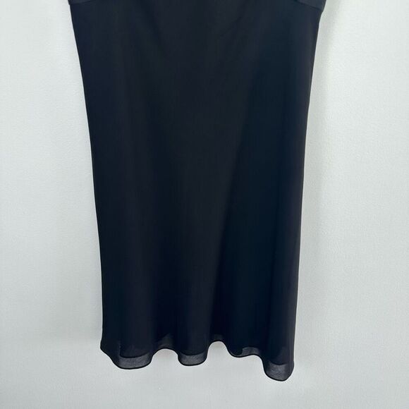 Ann Taylor Loft Women’s Vintage Black Silk Spaghetti Strap Knee length Slip Dres - Picture 7 of 9